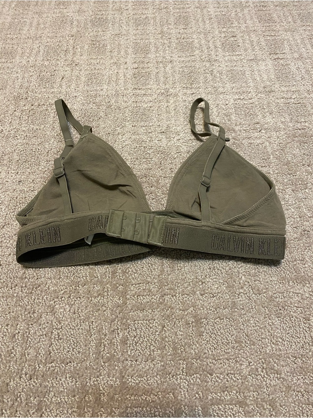 {Calvin Klein} Cotton Sport Bra | Olive Green ~ Size Small - Picture 4 of 15
